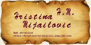 Hristina Mijailović vizit kartica